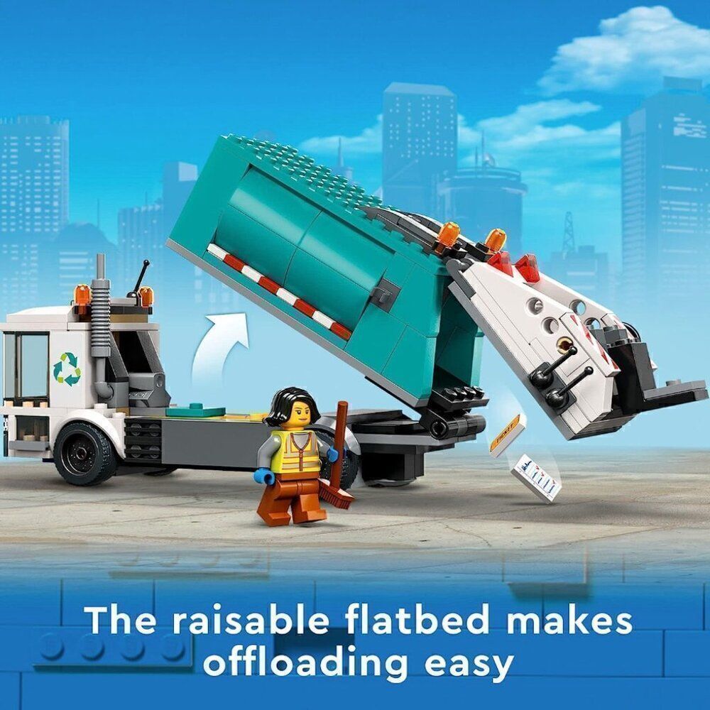 LEGO City Recycling Truck, Toy Vehicle Set with 3 Sorting Bins, Gift Idea for Ki - Picture 3 of 6